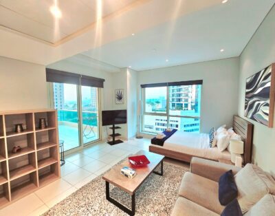 Upgraded Studio near JBR Beach with balcony and Harbour Views