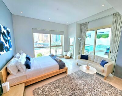 Poolside Studio with Huge Balcony